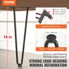 482.6MM Hairpin Furniture Legs, Metal Home DIY Projects for Nightstand, Coffee Table, Desk, 226.8KG Load Capacity with Rubber Floor Protectors, Metal