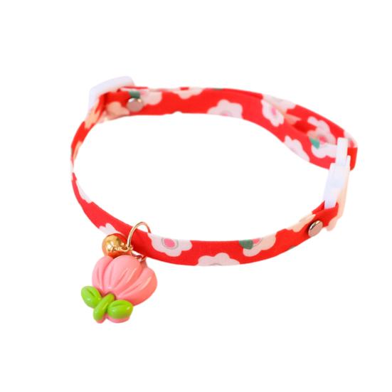 Ошейник для домашних животных, регулируемая пряжка, удобно, легко носить, милый цветочный узор, декоративный колокольчик, цветочное украшение