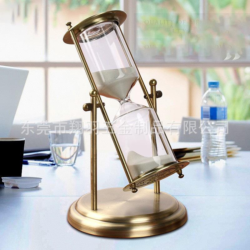 15/30/60 Minutes Retro Sand Timer Stress-Relief Desk Ornament Sand Clock For Home/Office Metal Hourglass Decorative Timer