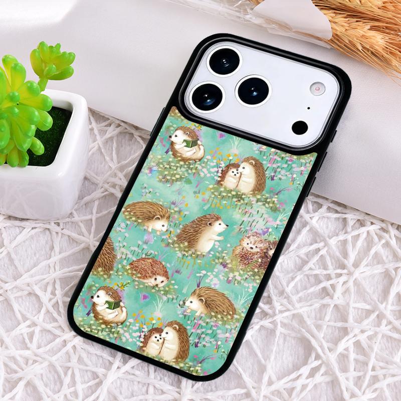 Милый чехол для телефона с ежиком для iPhone 17 Air 16 15 11 12 14 13 Pro Max Ударопрочный чехол