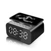 Retro LED Clock Bluetooth Speaker with 15W Wireless Charging for Hotels