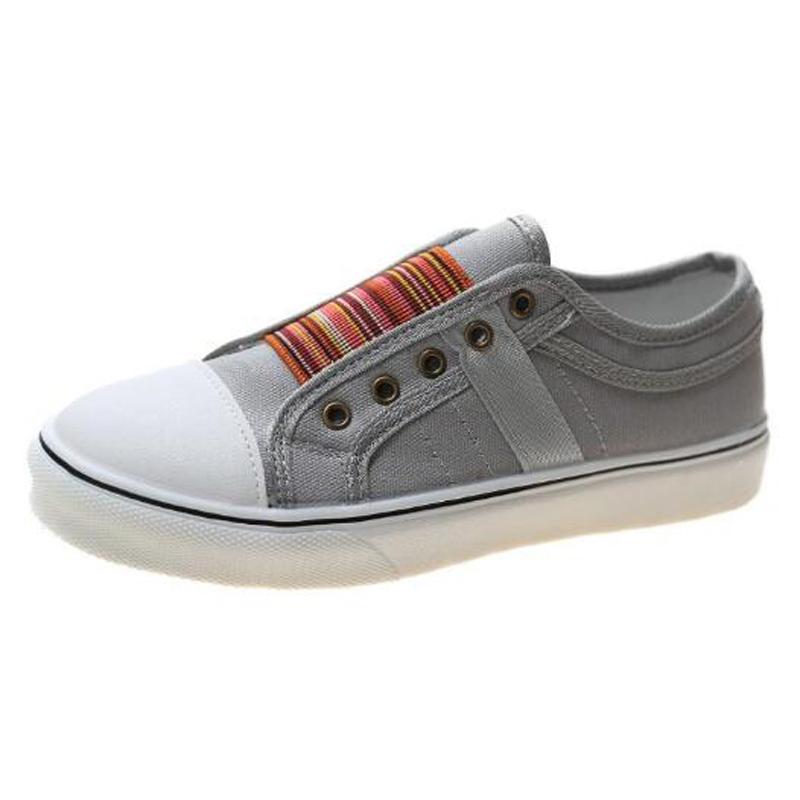 Модные весенне-осенние новые парусиновые туфли женские туфли на толстой подошве без застежек одинарные туфли женские туфли на плоской подошве большого размера мокасины P609