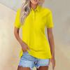 Women's Fashion Casual Lapel Short Sleeve Solid Color Shirt Women's Button Up Tops