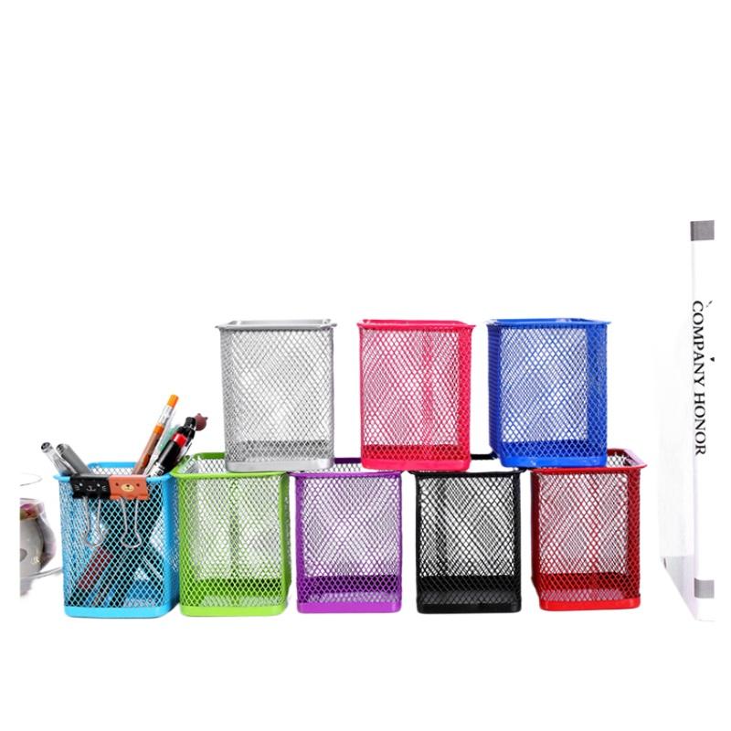 Цвет кованого железа круглая сетка металлический квадратный полый держатель для ручек студенческие канцелярские товары настольные офисные принадлежности хранение украшение