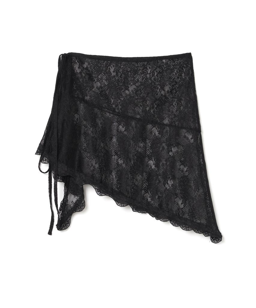 Milo Woman Lace Trimmed Wrap Skirt [Black]