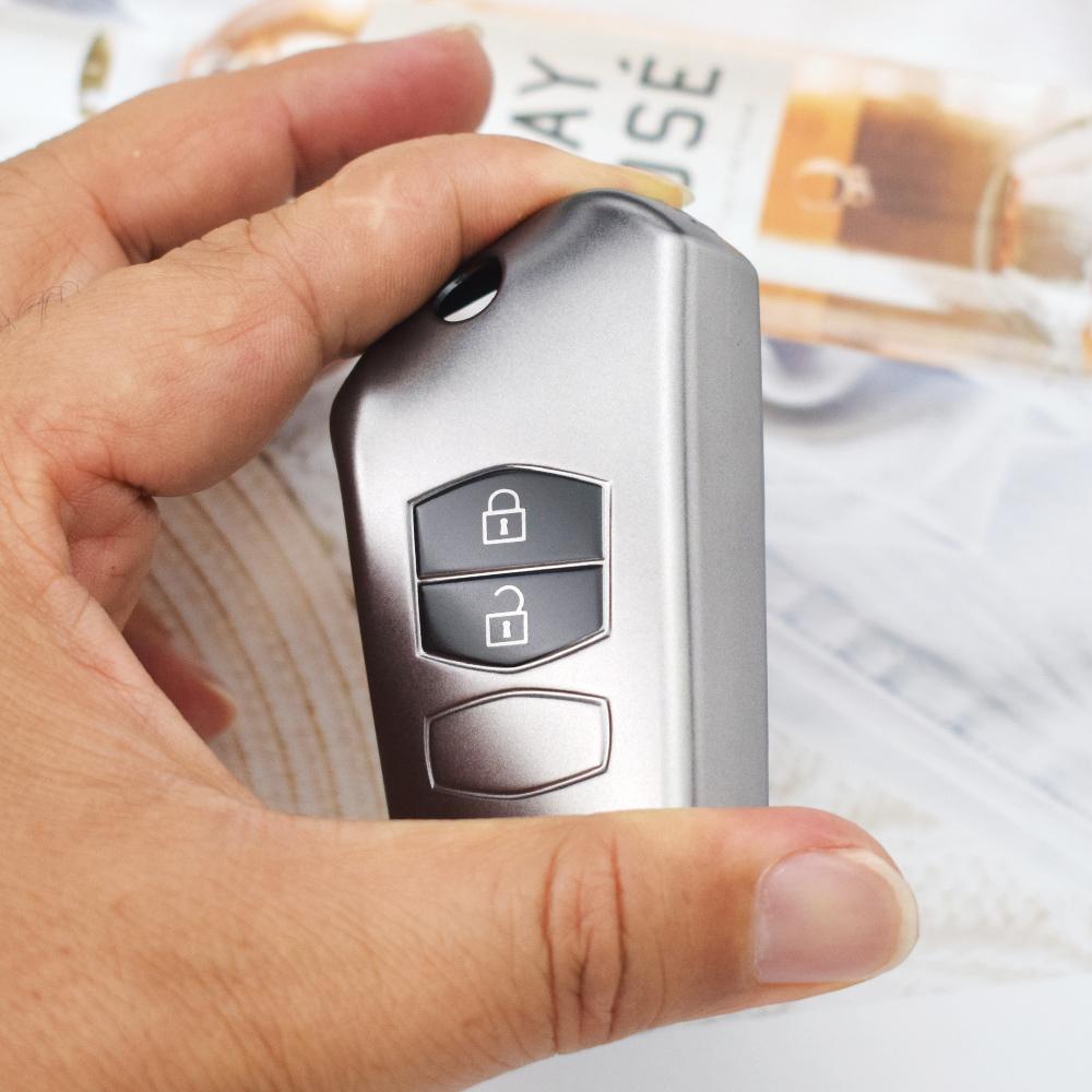 2 кнопки ТПУ складной откидной ключ-брелок для MAZDA 2 3 5 6 MX5 автомобильный чехол для пульта дистанционного управления крышка автоаксессуары