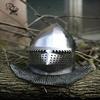 Custom SCA 14 Gauge Steel Medieval Bascinet Klapvisor Helmet W Padding Halloween