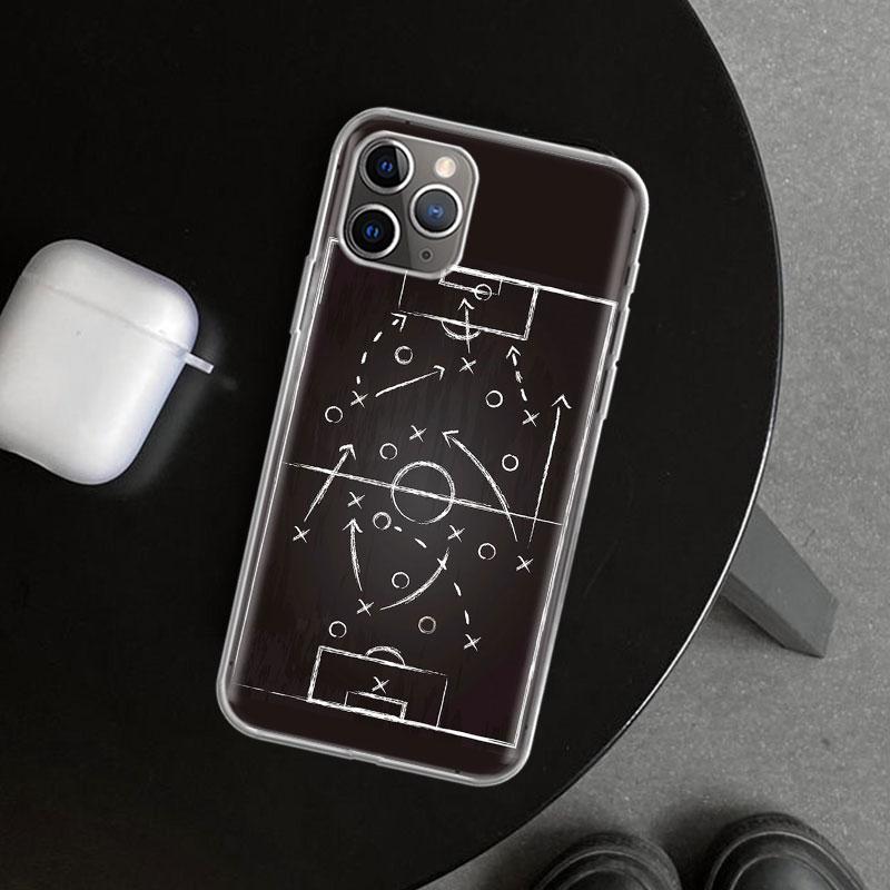 Чехол для телефона 'Футбольная тактика Время' для iPhone 11 12 13 Mini 14 15 Plus 16 Pro Max 17 Air 7 8 + SE Художественный Индивидуальный Fund