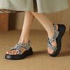 New Women's Platform Sandals Comfortable Foot Cover Round Head One Pedal Size Women's Soft Bottom Round Head Roman Sandals