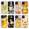 Чехол K-87 Cute Pikachu Black Sofe для iPhone 16 15 Plus 14 13 Mini 12 11 Pro 8 6 6S SE 5 XR XS Max Realme C30 C33 C32 9I VIVO V29 V27 V23 Y36