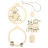 Suspension Scène de Noël en bois motif Père Noël 10,5 x 11,5 cm