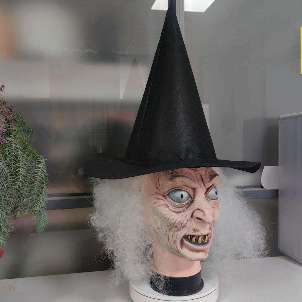 Easter Witch Mask Halloween cos Costume Witch Hat Witch Props Horror Latex Headgear