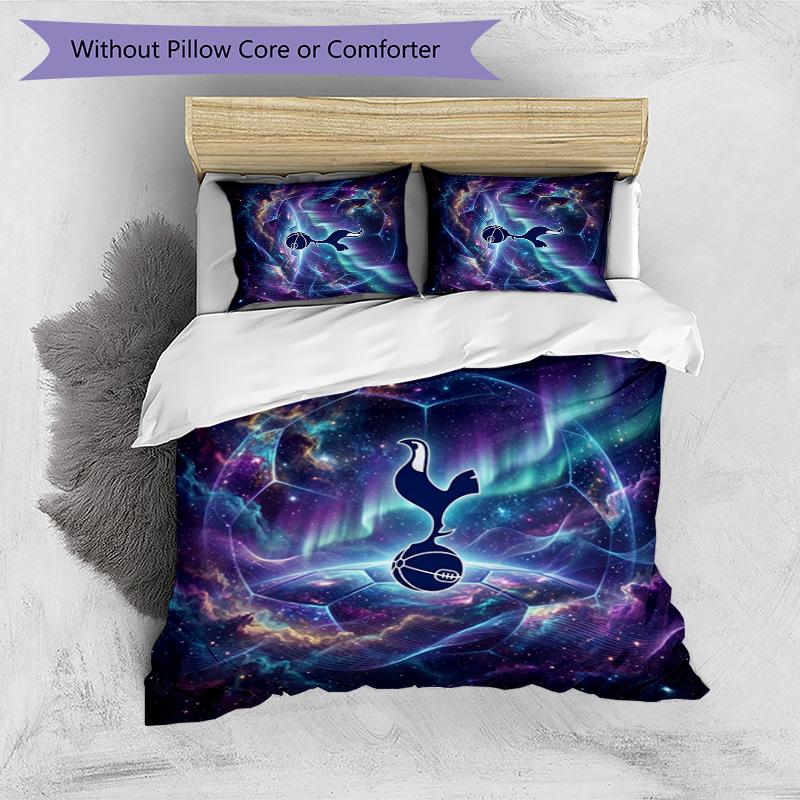 Tottenham Hotspur Pattern Printed 3PCS Bedding Set Soft Skin-Friendly Washable Duvet Cover & Pillowcases Set All Season Bedroom