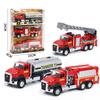Alloy Engineering Vehicle Set: Excavator, Fire & Sanitation Trucks Toy for Boys - Pull-back Children's Gift