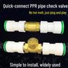 PPR Quick Connect Brass One-Way Non-Return Valve, 20mm Insert, 25mm Connector, Anti-Backflow Check Valve