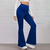 High-Waist Elastic Waistband Control Tummy Lady Trousers Women Solid Color Sports Flared Pants Streetwear