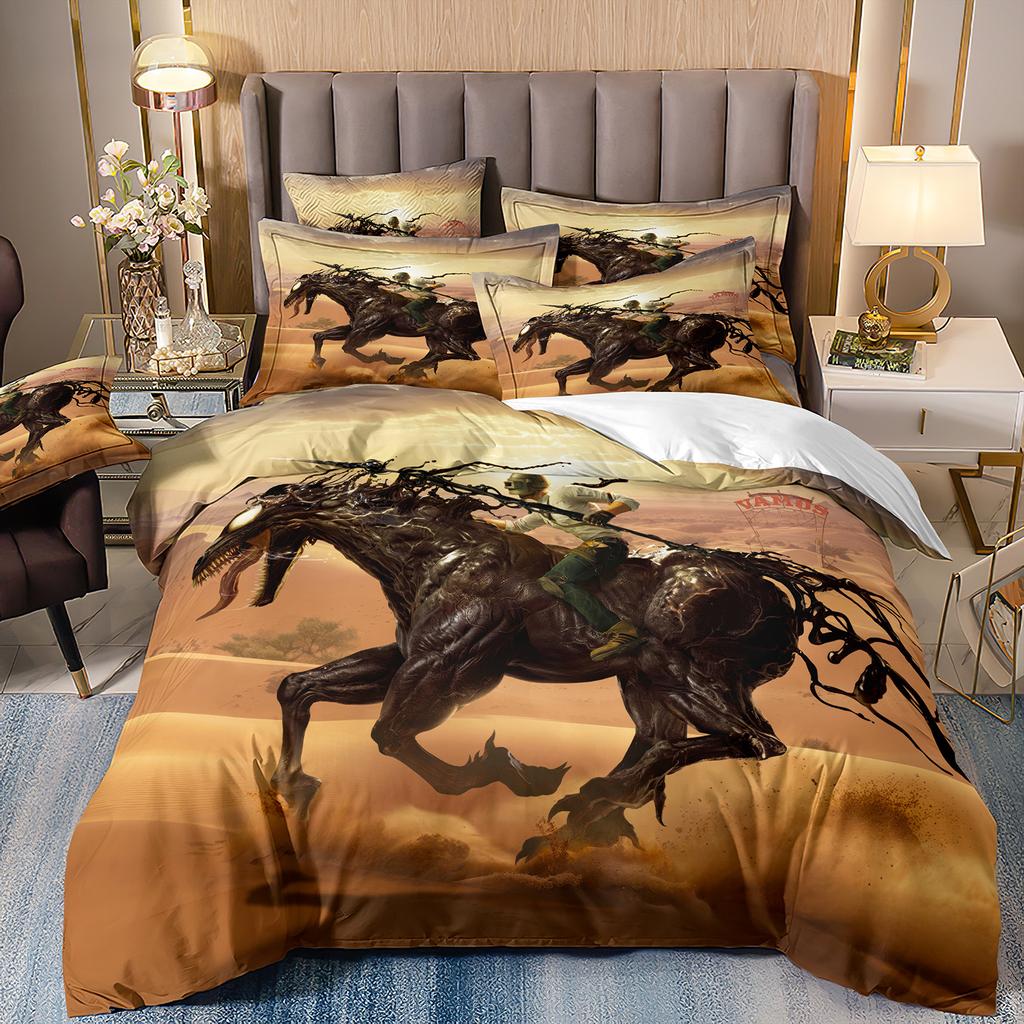 Постельное белье с рисунком «ядовитый яд» с наволочками из микрофибры, комплект постельного белья с 3D-цифровой печатью для двуспальной кровати размера «king-size»