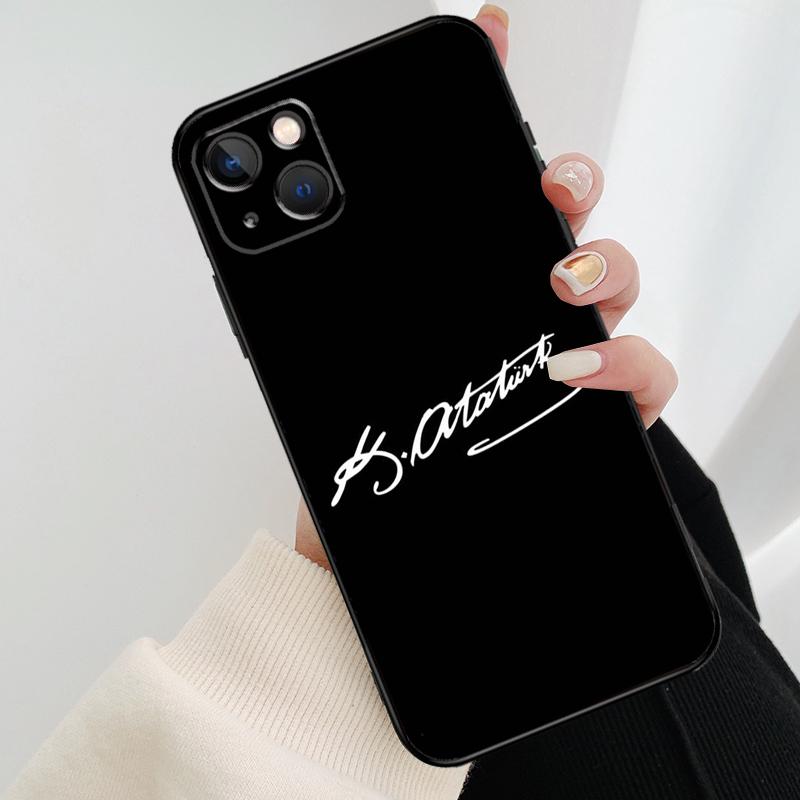 Turkey Mustafa Kemal Ataturk Phone Case For iPhone 13 14 15 16 Pro Max 11 12 XS XR X Plus Shockproof Bumper Soft Cover