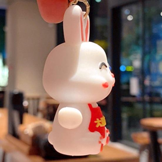 Цепочка новогодний талисман зодиака с наилучшими пожеланиями, красный декор, школьная сумка с цветочным принтом, подвеска в форме кролика, подарок