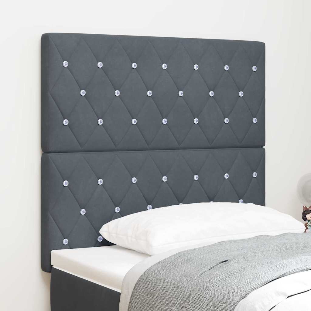 Headboard Dark Grey 90 cm Velvet