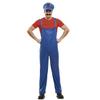 Red Super Plumber Costume for Men - Size ML