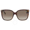 Brown Square Ladies Sunglasses Gg0022s 003 57
