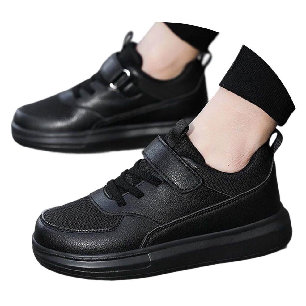 Lightweight Kids Sneakers for Boys & Girls – Casual Everyday Footwear, Compatible with School/Play/Running – Black, Size 28