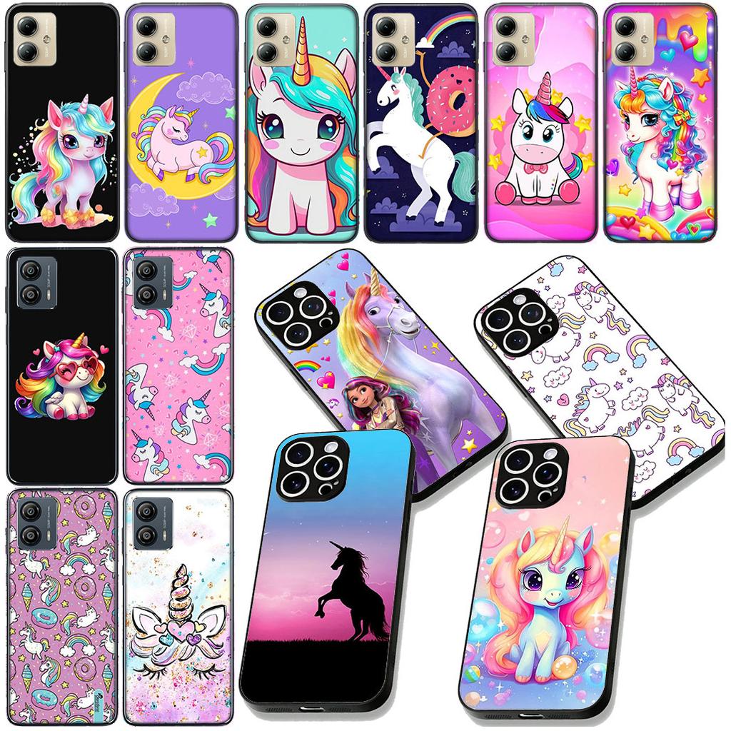 Rainbow Unicorn Anime Cartoon Horse for Motorola Moto Edge 50 30 Fusion 40 NEO Ultra Pro G22 G23 G20 G35 G84 G13 G53 Phone Case