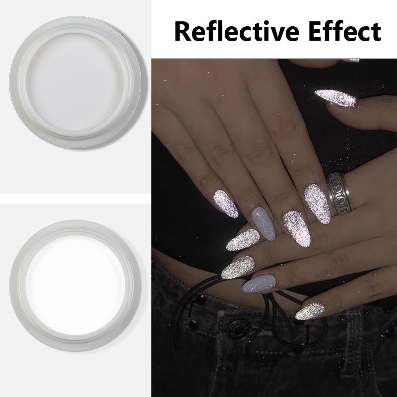 1 коробка Bundy светоотражающий блестящий порошок для ногтей, пигмент для дизайна ногтей, пыль, маникюр, украшения, подвески для дискотеки, ночного клуба