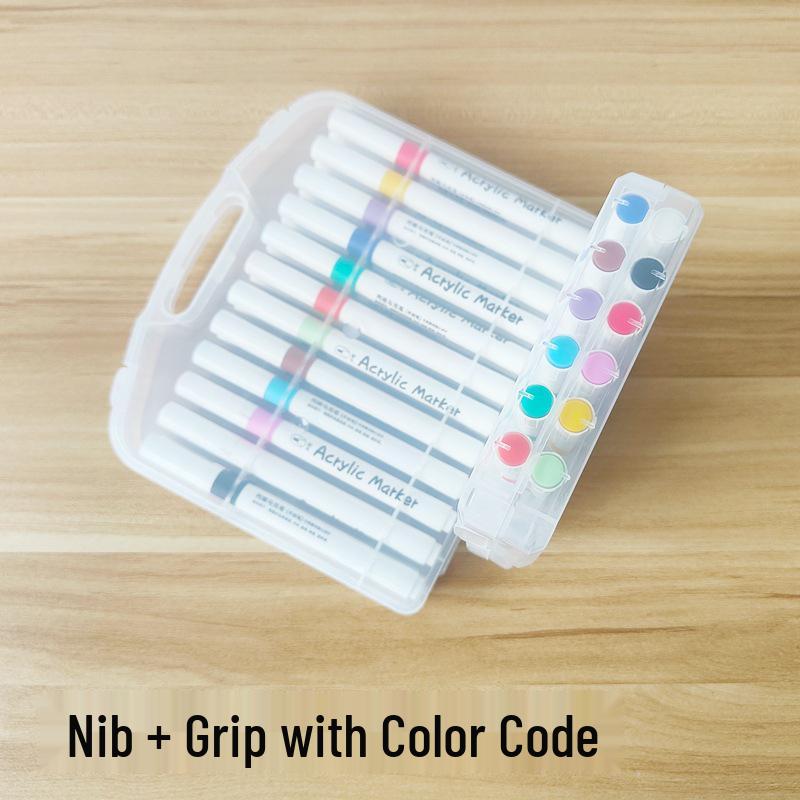 36-Color Acrylic Markers for Primary School Art Projects: Multi-Color Pens for Journaling and Coloring