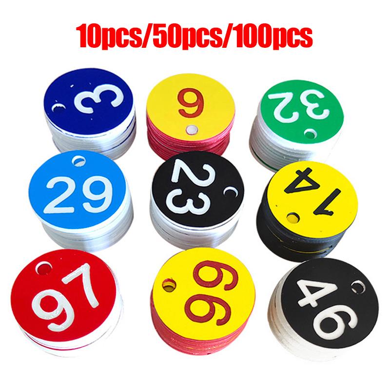 10/50/100 шт. Пронумерованная табличка Красный Пчелиный улей АБС Маточный ящик Маркировочные бирки с отверстием Аксессуар для животноводства Круглый Пчеловодческий инвентарь