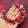 Red Coral 925 Solid Sterling Silver Jewelry, Handmade Bracelet & Necklace Jewelry Set For Women, Beauteous Red Coral Gemstone Jewelry For Her