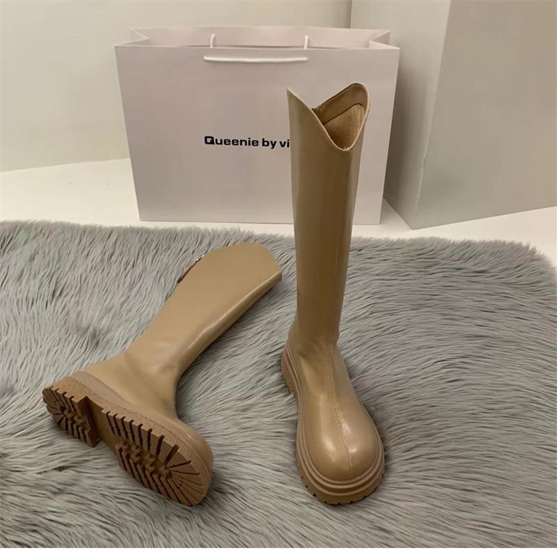 2024 Slim Woman High Boots Fashion Women Knee-High Boots High Heel Women's Shoes Winter Soft Leather Long Boots