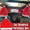 1Pcs Santa Hat Car Seat Headrest Cover Christmas Car Decoration For Seat Protection Holiday Ornament Xmas Decoration Interior
