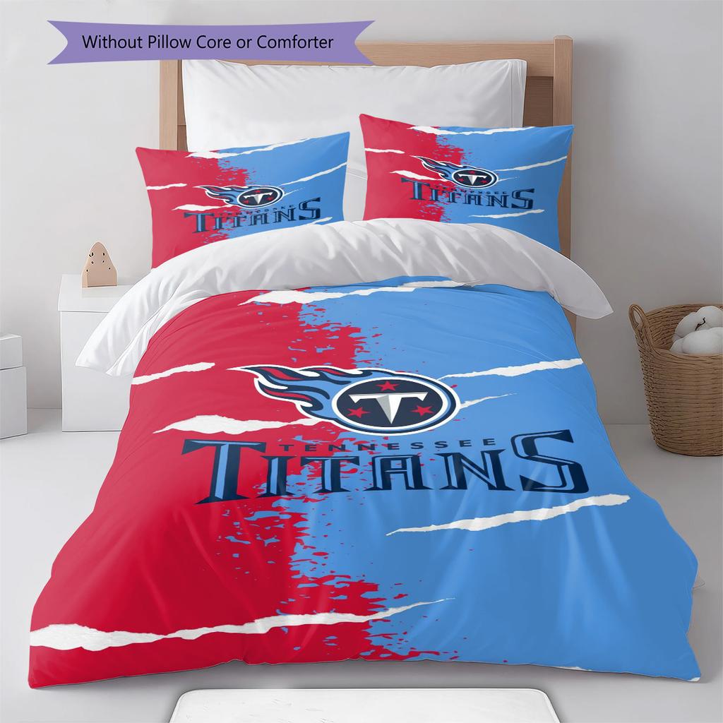 Tennessee Titans logo Pattern Bedding Set Quilt Cover Pillowcase Home Decor Gift (1 * duvet cover + 2 * pillowcase, without core)