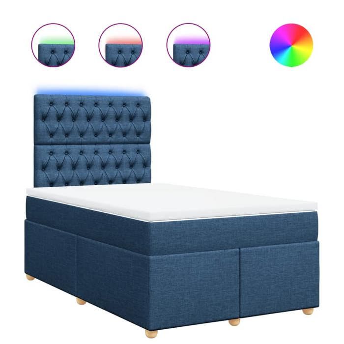 Maison Exclusive - Sommier à lattes de lit avec matelas bleu 120x190 cm tissu