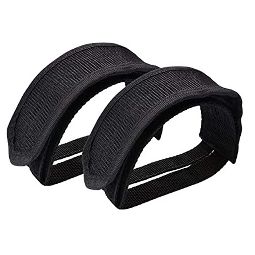 2pcs Bike Pedal Straps Adjustable Universal Bike Feet Straps Toe Clips Straps Tape for Road Bikes Mountain Bikes Black