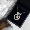 Versa Luxury Pink Zircon Bow Necklace - Women's Elegant Pendant for Christmas & Valentine's Gift