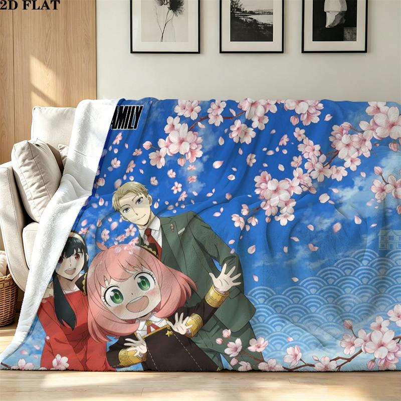 Spy x Family Print Flannel Blanket High Quality Warm Comfortable Cover for All Seasons Perfect for Gifts Home Decor