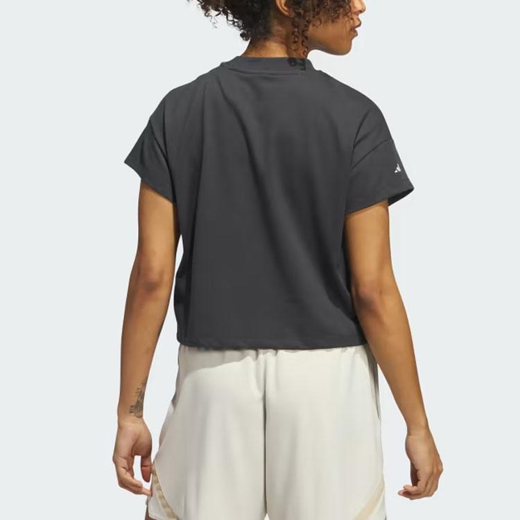 Adidas Выберите обрезанную футболку Pure Logo женские топы черного цвета IJ5234