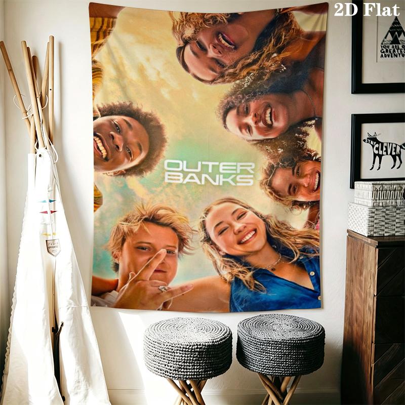 Outer Banks Wall Tapestry Aesthetic Wall Hanging Printed Fabric Blanket Decorative Tapestries for Bedroom Living Room Home Decor