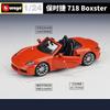 AABKO1 Bburago 1:24 Porsche 718 Boxster Alloy Car Diecasts & Toy Vehicles Car Model Miniature Scale Model Car For Children