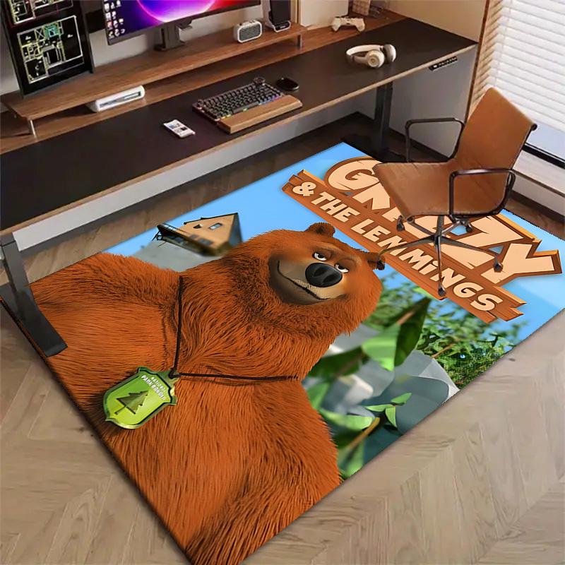 1pc Grizzy The Lemmings1 Design Printed Area Rug Carpet for Bedroom Living Room Home Decor Rugs Mat Non Slip Mat Rug for Bedside