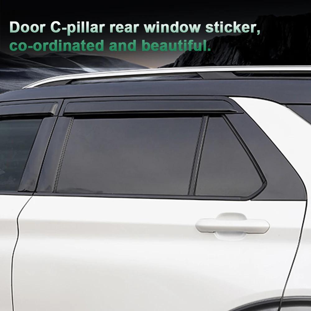 For Ford Explorer 2020 2021 2022 2023 2024 2025 Glossy Black Window Door Column C Pillar Post Cover Trim Stainless Steel Sticker