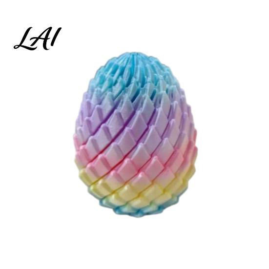3D Printed Fidget Toy Twisting Egg Stress Relief Spiral Articulated Rotating Spinner