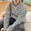 INCERUN Осень-зима Мужские теплые толстовки с длинным рукавом Повседневные трикотажные пуловеры Топы