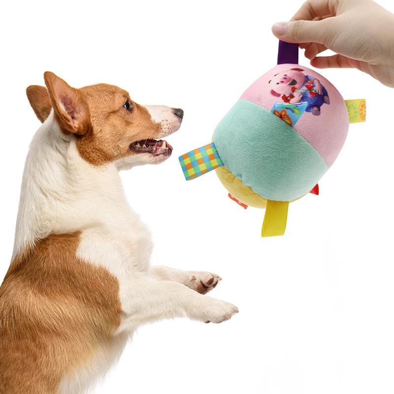 Игрушка-мяч со звуком собаки, Плюшевый звенящий мяч, Игрушечный мяч для питомца, Мяч для маленькой собаки, Милый и скучный звенящий тряпичный мяч