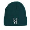 LOVE" Dog Paw Prints Warm Knit Hat Beanie, Animal Woman Cap Lightweight Cuff Stylish Headwear Knitted Cap Beanie