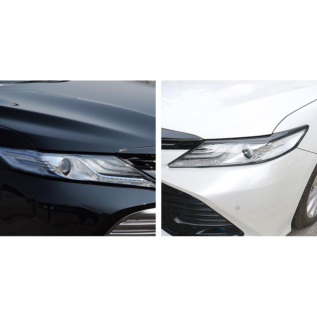 For Toyota Camry 2018 2019 Real Dry Carbon Fiber Front Headlight Eyelid Eyebrow Cover Panel Trim Car Accessories Modification