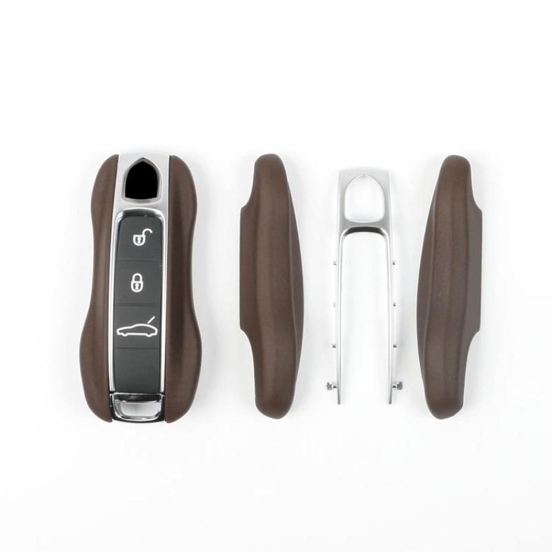 AABKT1 Leather Car Smart Key Cover Case Fob For Porsche 911 Macan Boxster Cayenne Panamera Taycan Cayman 971 9YA 718 Key Shell